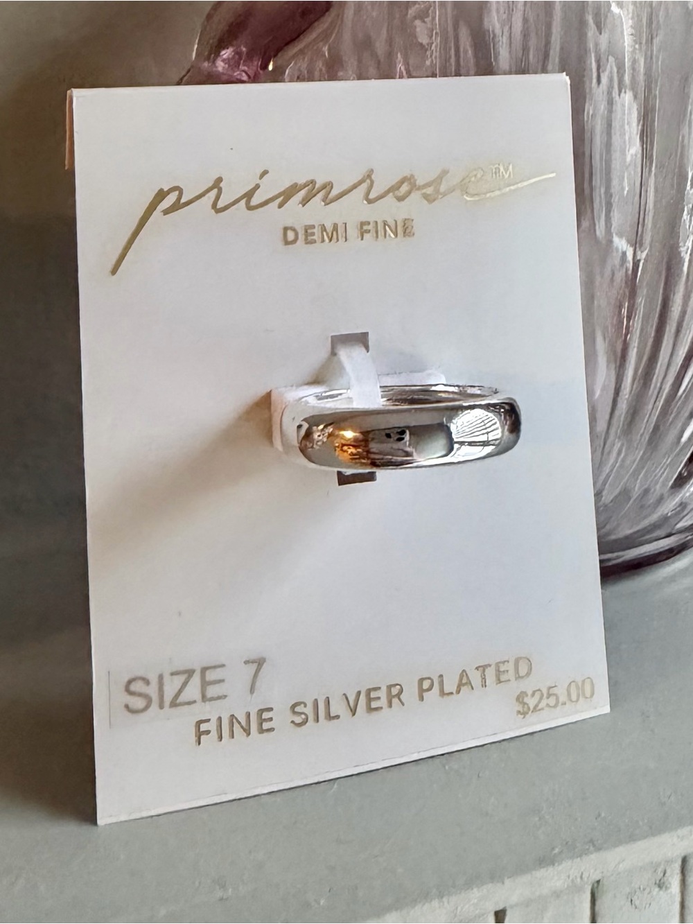 Primrose Fine Silver-Plated Women's Ring - Size 7